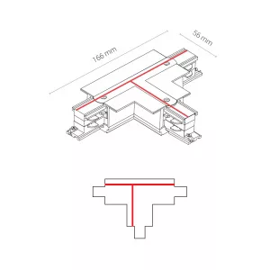 Коннектор для трехфазной трековой системы  T-образный правый 2 Nowodvorski Ctls Power Black 8682