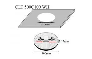 Светильник встраиваемый Crystal Lux CLT 500C100 WH 3000K