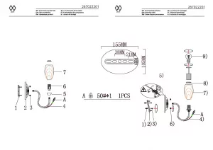 Настенный светильник MW-Light Фиеста золотой 267022201