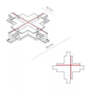 Коннектор для трехфазной трековой системы  X-образный Nowodvorski Ctls Power White 8678