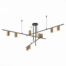 Светильник потолочный ST-Luce Черный/Латунь GU10 9*7W SORMANO SL1206.402.09