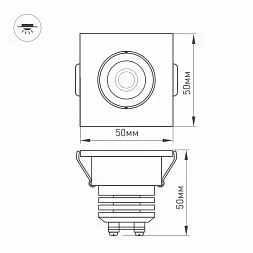 Светодиодный светильник LTM-S50x50WH 5W White 25deg