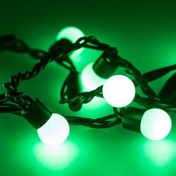 Светодиодная гирлянда ARD-BALL-CLASSIC-D17.5-10000-BLACK-100LED GREEN (230V, 7W)