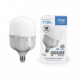 Лампа Gauss Basic T140 AC180-240V 75W 7130lm 6500K E40 LED 1/12