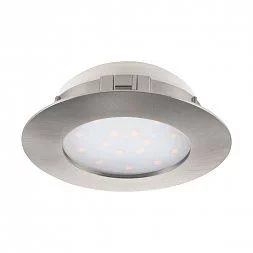 95889 Светодиодный встраиваемый светильник PINEDA, 1х12W(LED), Ø102, IP44, пластик, никель матовый EGLO