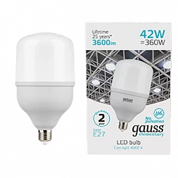 Лампа Gauss Elementary T120 42W 3600lm 4000K E27 LED 1/12