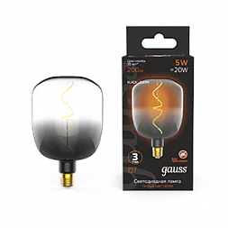 Лампа Gauss Filament V140 5W 200lm 1800К Е27 black-clear flexible LED 1/6