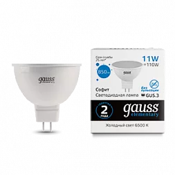 Лампа Gauss Elementary MR16 11W 850lm 6500K GU5.3 LED 1/10/100