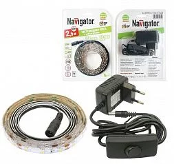 СД Лента Navigator 71 431 NLSD-3528WW60-4.8-IP65-12V-1м-BP