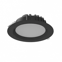 Светильник светодиодный "ВАРТОН" Downlight круглый встраиваемый 230*81 мм 40W Tunable White (2700-6500K) IP54/20 RAL9005 черный муар диммируемый по протоколу DALI